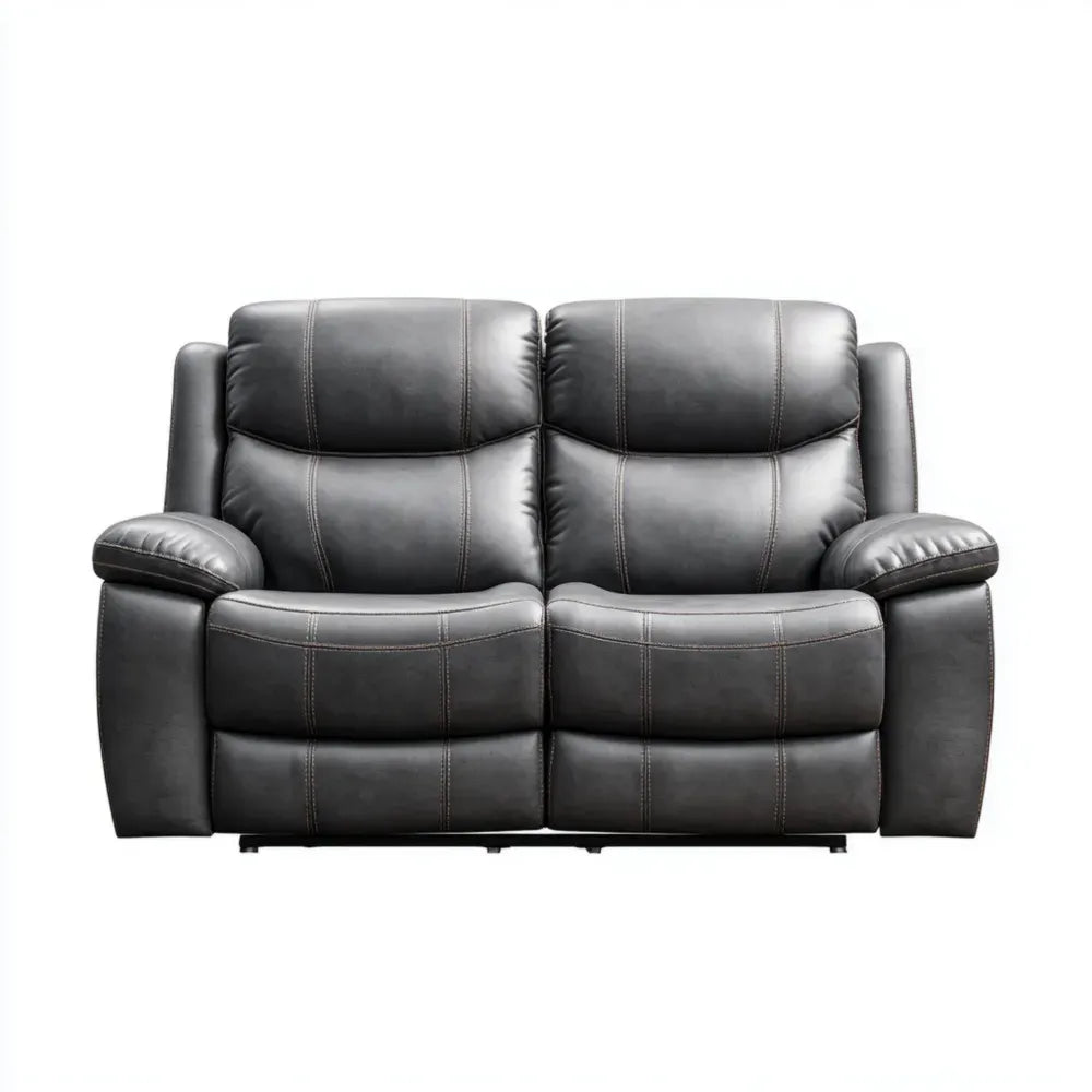 Reclining Sofa Leather Upholstery 150x90x100 cm - Dark Gray - Contemporary Design