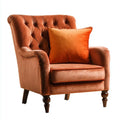 Velvet Armchair 85x90x100 cm - Brown - Classic Design
