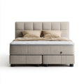 Double Bed Upholstered Fabric 200x150x30 cm - Beige - Modern Design