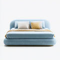 Double Bed Upholstered Fabric 180x200x90 cm - Sky Blue - Contemporary Design