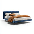 Double Bed Velvet Upholstery 200x160x35 cm - Blue - Modern Design